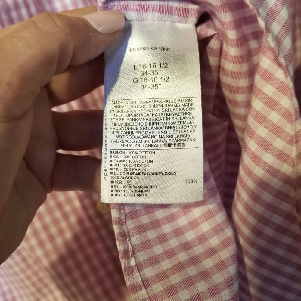 Banana Republic Plaid Lilac Button Down Large